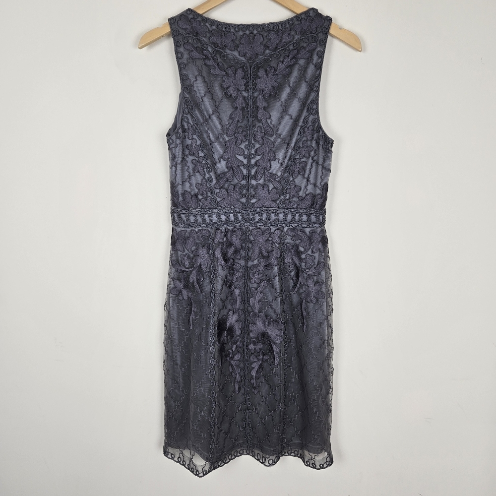 SUE WONG Sleeveless Embroidered Tulle Dress - Picture 3 of 9